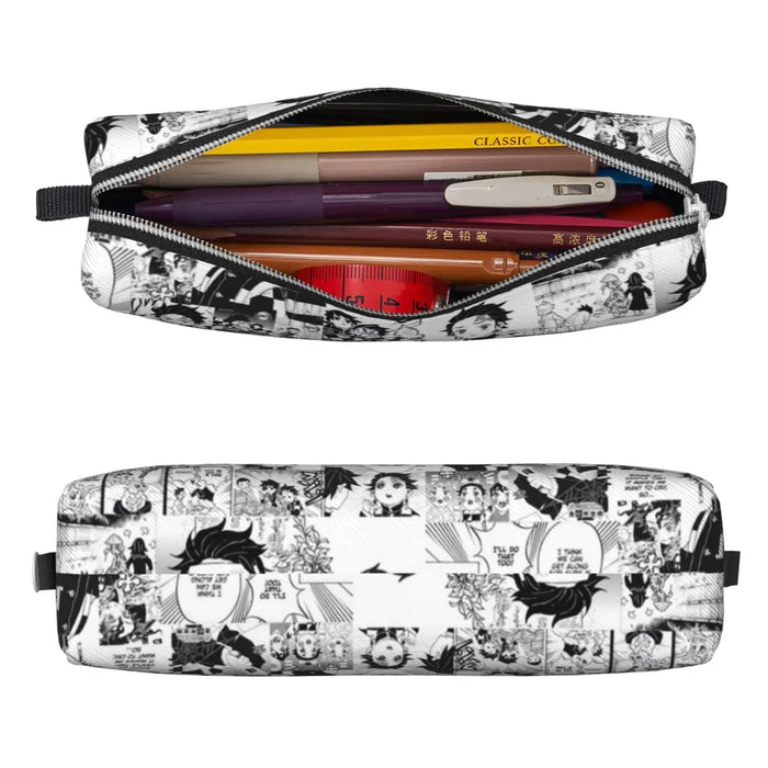 Tanjiro Manga Collage Demon Slayer astucci per matite nuovo portapenne borsa per bambini grande stoccaggio materiale scolastico astucci cosmetici