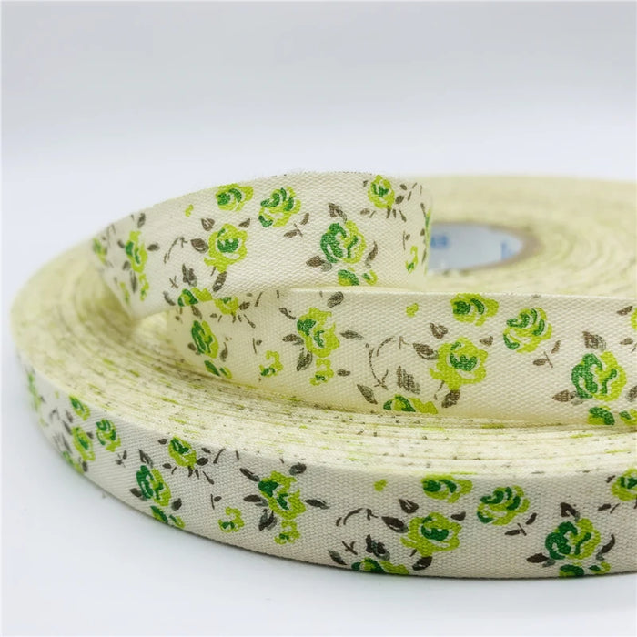 5 Yards/lot 15mm Nastro di cotone Design fatto a mano Nastri di cotone stampati per la decorazione natalizia di nozze Tessuto da cucito fai da te