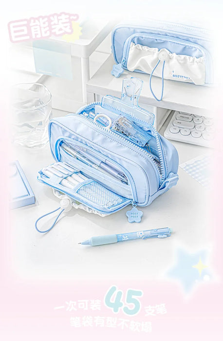 Astuccio creativo blu/rosa portapenne portatile di grande capacità carino per ragazze accessori per la scuola organizzatore forniture di cancelleria