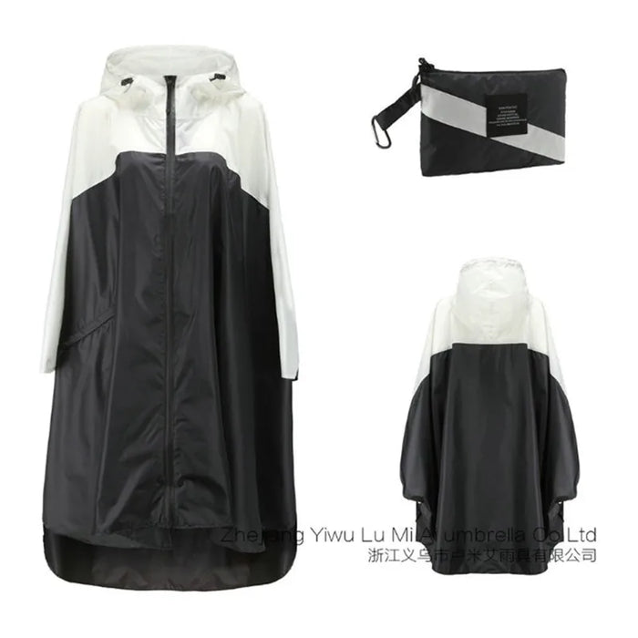 Donna Uomo Poncho Impermeabile Copertura per tenda impermeabile Indossare all'aperto Escursionismo Biker Cappotto antipioggia Giacca con zip Mantello Trench