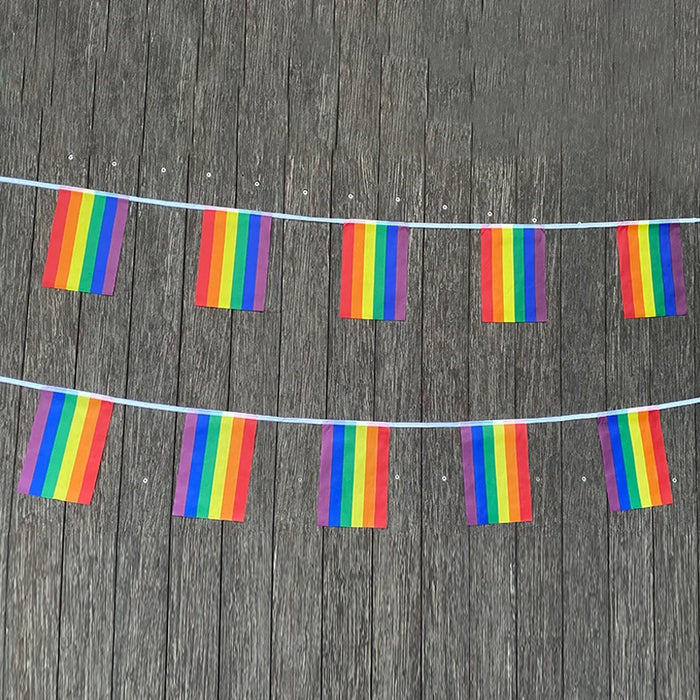 Xvggdg Rainbow string Flags 20 pz/set Rainbow Peace Flags Banner LGBT Pride lesbiche Gay Parades string