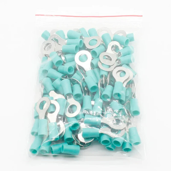 50 PZ/100 PZ RV2-6 Terminale isolato ad anello Cavo Connettore Terminale a crimpare elettrico