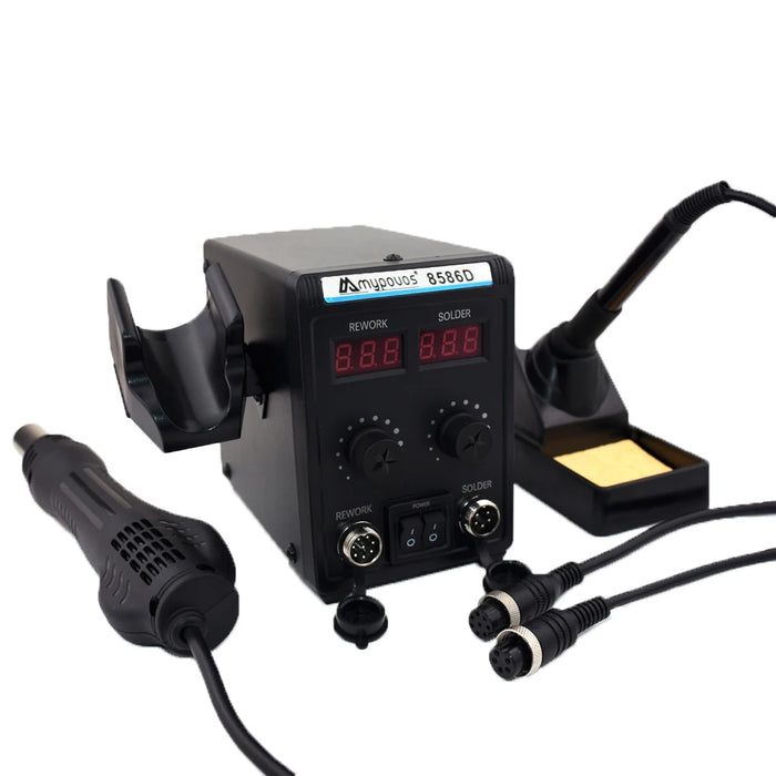 Stazione di saldatura 750W 8586D 2 IN 1 pistola ad aria calda LCD doppio Display digitale saldatore elettrico stazione di rilavorazione per saldatura SMD