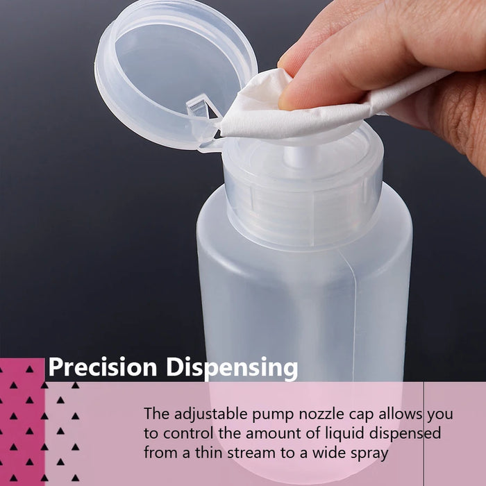 Mini dispenser per nail art da 75 ml, bottiglia vuota, gel acrilico, detergente per rimozione smalto, contenitore per liquidi, piccola pressione