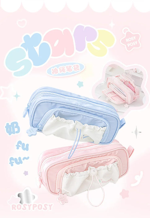 Astuccio creativo blu/rosa portapenne portatile di grande capacità carino per ragazze accessori per la scuola organizzatore forniture di cancelleria