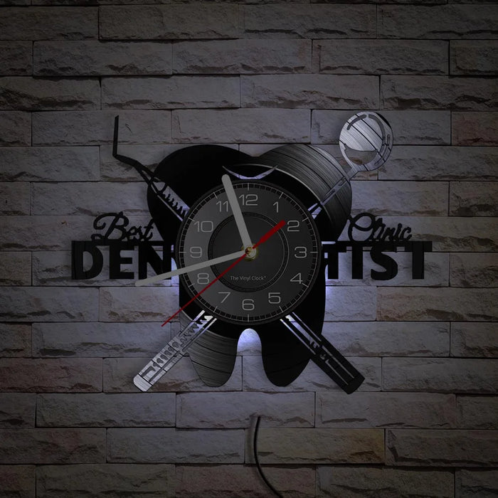 Attrezzature Dental Office Denti dentista Segno di Parete Orologio Decorativo Ortodontista Disco In Vinile Orologio Da Parete Infermiera Apprezzamento Regalo