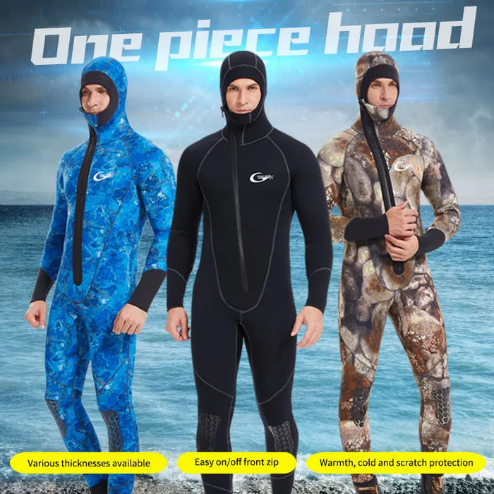 YONSUB Muta 5mm / 3mm / 1.5mm / 7mm Scuba Diving Suit Uomo Neoprene Caccia subacquea Surf Cerniera frontale Pesca subacquea