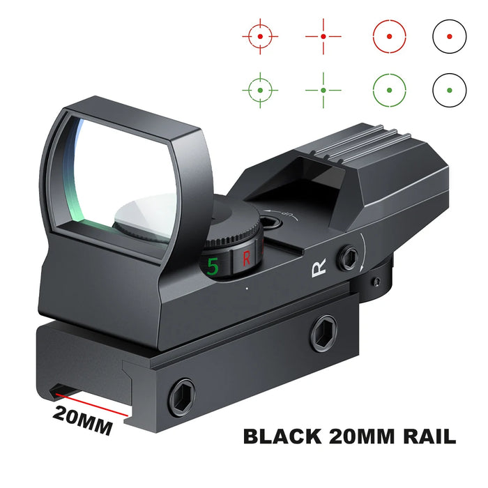Hot 20mm Rail Cannocchiale da puntamento Ottiche da caccia Olografico Red Dot Sight Reflex 4 Reticolo Scope Collimatore Sight