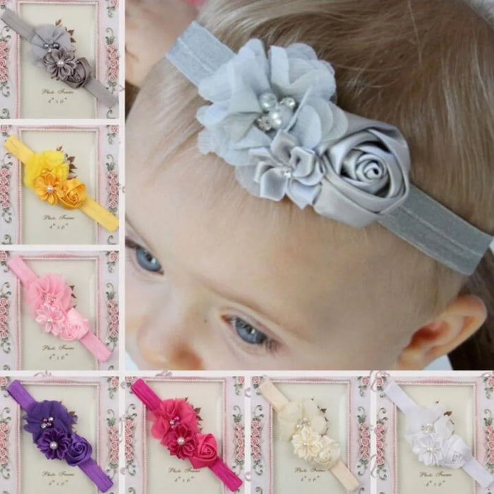 Fascia per capelli per bambina Fiore floreale Neonato Bambini Elastici Fasciatura in gomma Accessorio per capelli Fasce per capelli Turbante Fotografia