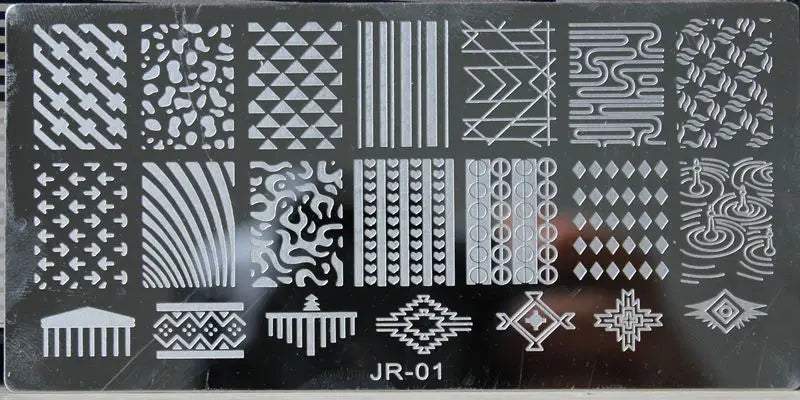 1Pc Nail Art Stamp Plate linea geometrica stampa fai da te piastra immagine 6*12CM piastra per timbratura unghie Stencil in lamiera di acciaio inossidabile JR-030