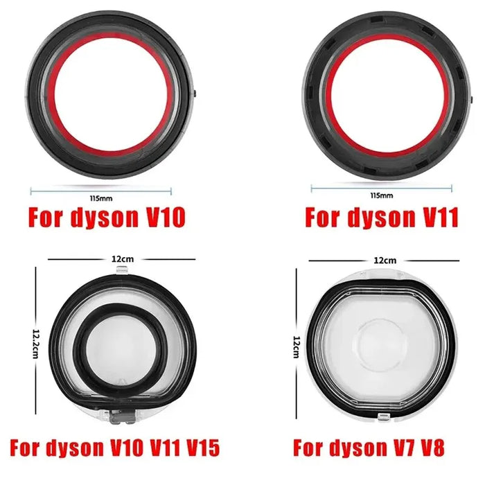 Coperchio inferiore per Dyson V7 V8 V11 V10 V12 V15 aspirapolvere-anello di tenuta fisso superiore delle parti di raccolta della polvere di ricambio del bidone della polvere