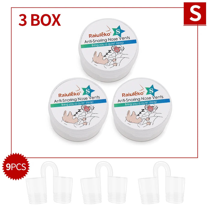 3 diverse dimensioni di dilatatore nasale anti-russamento in silicone morbido di grado medico, ventilazione facile da respirare, clip per il naso per l'aiuto del sonno