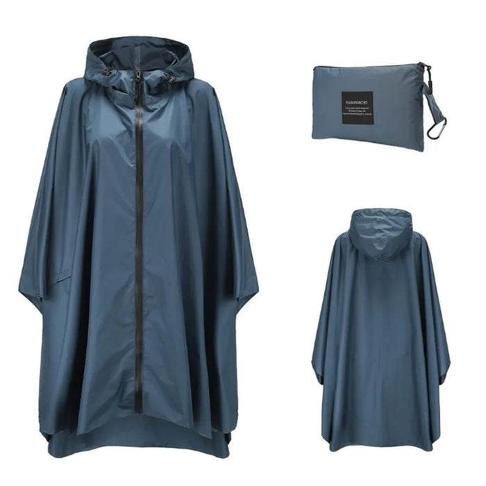 Donna Uomo Poncho Impermeabile Copertura per tenda impermeabile Indossare all'aperto Escursionismo Biker Cappotto antipioggia Giacca con zip Mantello Trench