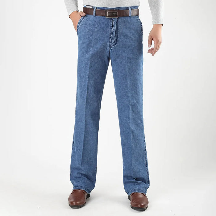Formato 30-45 Degli Uomini di Affari Jeans di Sesso Maschile Classico Jeans Stretch Plus Size Baggy Uomini Etero Denim Pantaloni di Cotone Blu lavoro Dei Jeans Degli Uomini