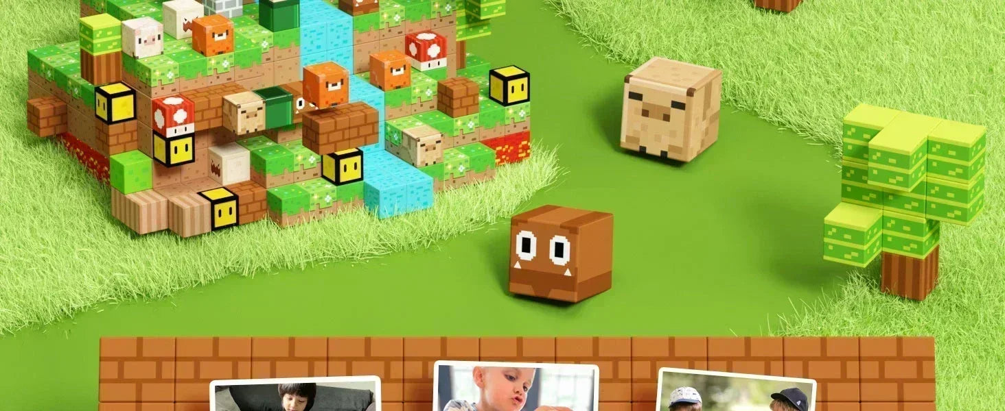 Blocchi magnetici Mine World Set cubo magnetico per ragazzo ragazza bambino età 3+ modello fai da te bambini stelo stelo giocattolo sensoriale regalo