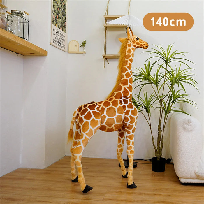 Enorme vita reale giraffa giocattoli di peluche bambole di peluche carine simulazione morbida bambola giraffa regalo di compleanno giocattolo per bambini arredamento camera da letto