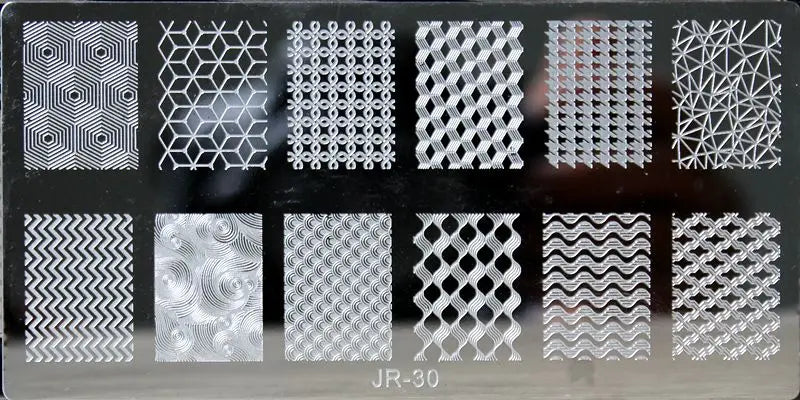 1Pc Nail Art Stamp Plate linea geometrica stampa fai da te piastra immagine 6*12CM piastra per timbratura unghie Stencil in lamiera di acciaio inossidabile JR-030