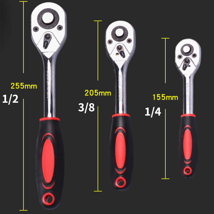 Krachtige 1/4" 3/8" 1/2" Chiave a cricchetto 24 denti per presa a sgancio rapido Chiave a testa quadrata Utensili manuali