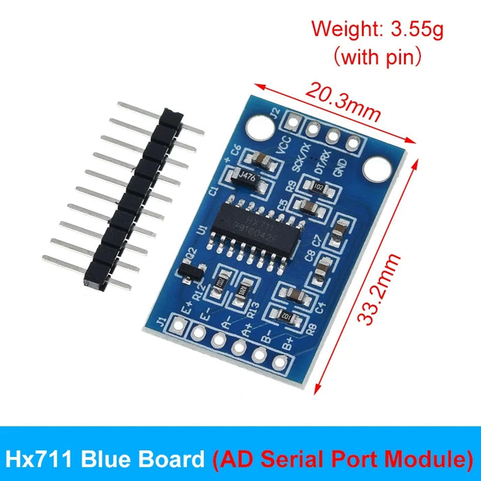 Cella di carico TZT 1KG 5KG 10KG 20KG HX711 Modulo AD Sensore di peso Bilancia elettronica Sensore di pressione di pesatura in lega di alluminio