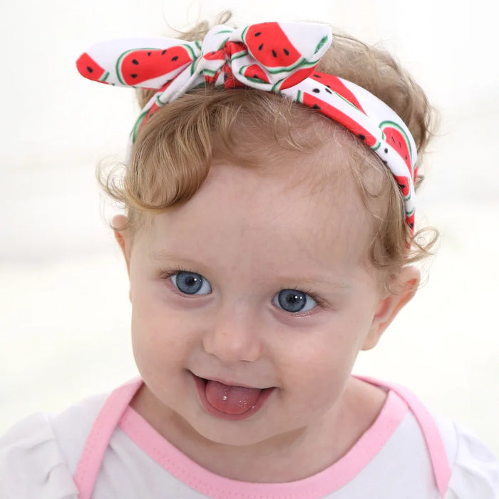 fascia per bambina Accessorio per capelli infantile fiocchi di frutta Copricapo neonato Orecchio di coniglio Regalo morbido Nastro per fasciatura per bambini Bambini Bambini