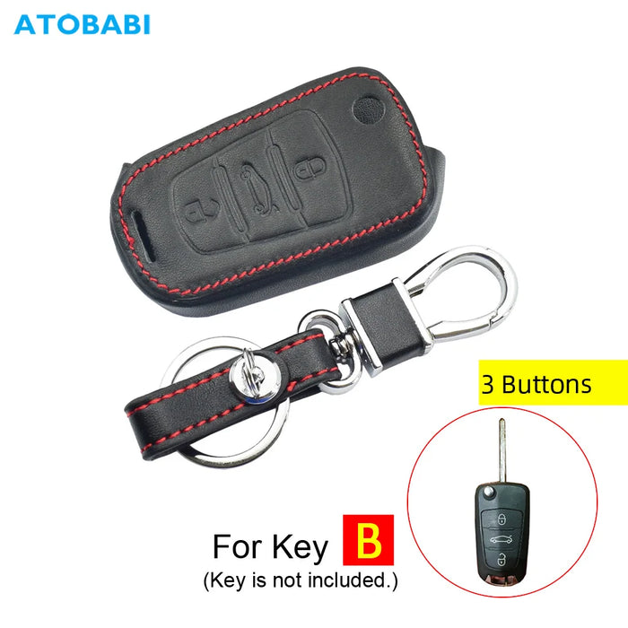 Custodie per chiavi auto in pelle per Great Wall Haval Hover H1 H3 H6 H2 H5 C50 C30 C20R M4 Portachiavi pieghevole a 3 pulsanti Copertura del telecomando