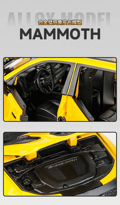 1:32 Dodge RAM 1000 TRX Mammoth Picku Modello di auto in lega Suono e luce Tirare indietro Giocattolo per bambini da collezione Regalo di compleanno
