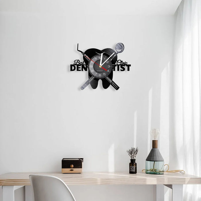 Attrezzature Dental Office Denti dentista Segno di Parete Orologio Decorativo Ortodontista Disco In Vinile Orologio Da Parete Infermiera Apprezzamento Regalo