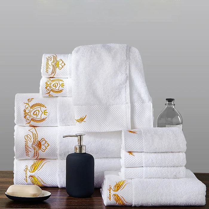 AHSNME Asciugamani da bagno personalizzati in cotone bianco Hotel SPA Club Sauna Salone di bellezza Asciugamano da ristorante con logo ricamato personalizzato