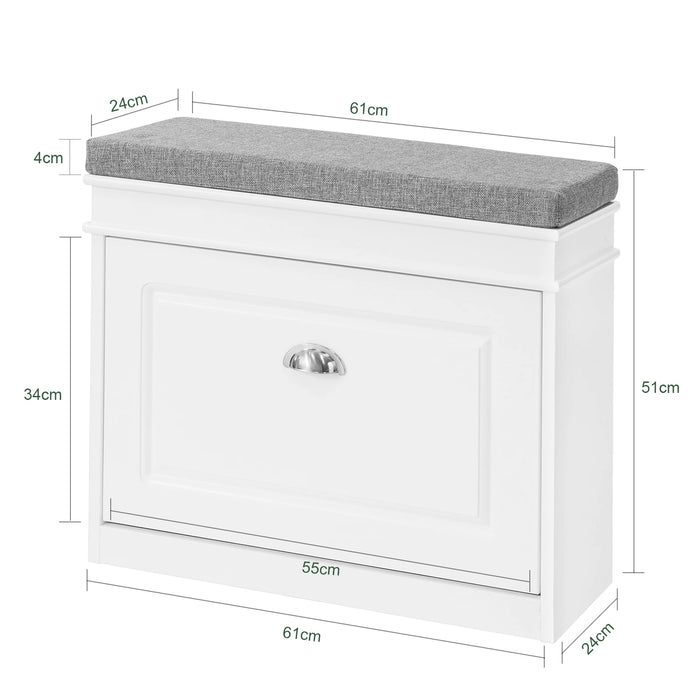 SoBuy FSR82-K Scarpiera Scarpiera con patta Panca per scarpe con cuscino del sedile cassettiera per scarpe Panca BHT circa: 60x51x24 cm