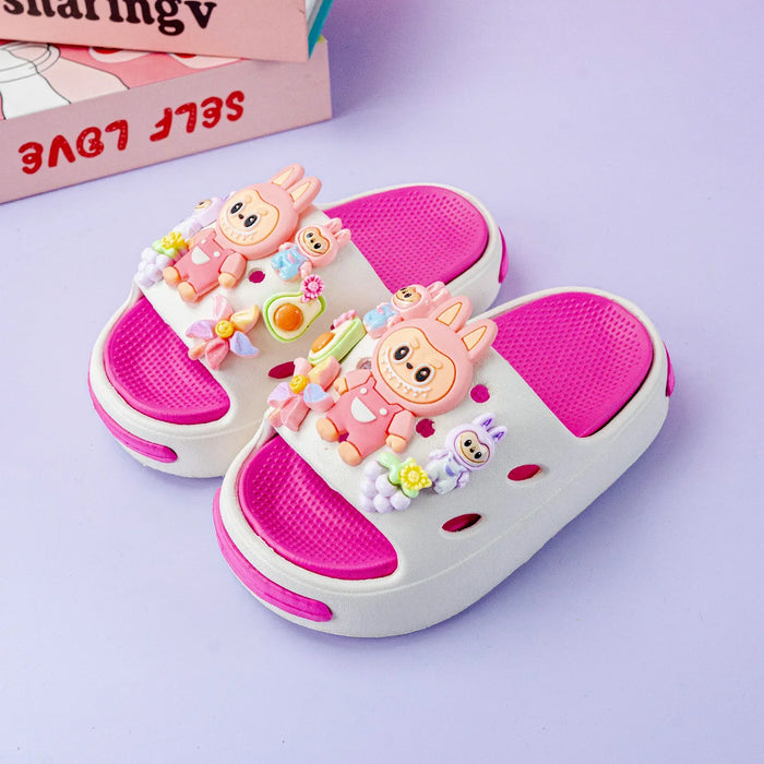 Nuove popolari pantofole in Eva versatili rosa cartone animato per ragazzi e ragazze, sandali antiscivolo con doppia suola morbida alla moda 831