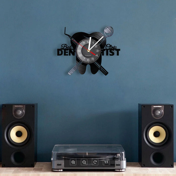 Attrezzature Dental Office Denti dentista Segno di Parete Orologio Decorativo Ortodontista Disco In Vinile Orologio Da Parete Infermiera Apprezzamento Regalo