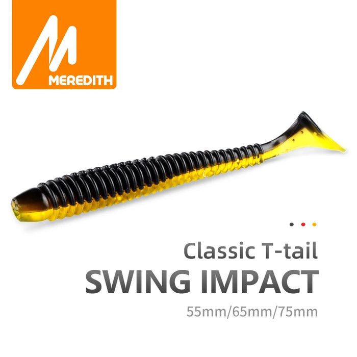 MEREDITH Swing Impact Esche da pesca 55mm 65mm 75mm Pesca Esche morbide Pesca in mare Leurre Souple Esche in silicone Esca
