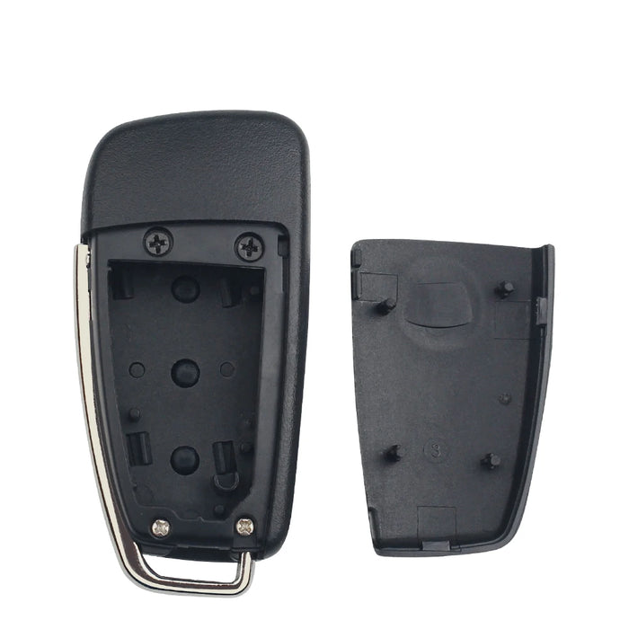 KEYYOU Custodia pieghevole di ricambio per chiave a distanza per auto, custodia a 3 pulsanti per AUDI senza lama