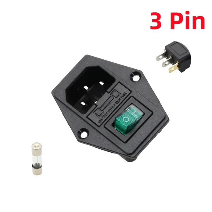 1 Pz AC-01A interruttore a bilanciere di alimentazione con fusibile IEC 3 pin 320 C14 prese di alimentazione interruttori connettore spina 10A 250 V