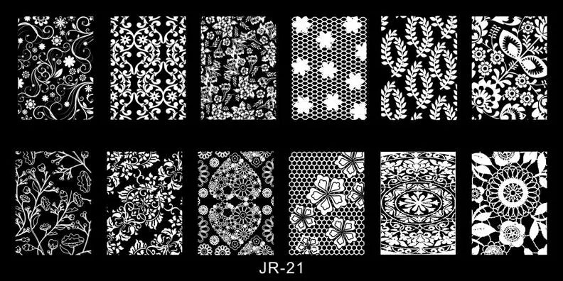 1Pc Nail Art Stamp Plate linea geometrica stampa fai da te piastra immagine 6*12CM piastra per timbratura unghie Stencil in lamiera di acciaio inossidabile JR-030