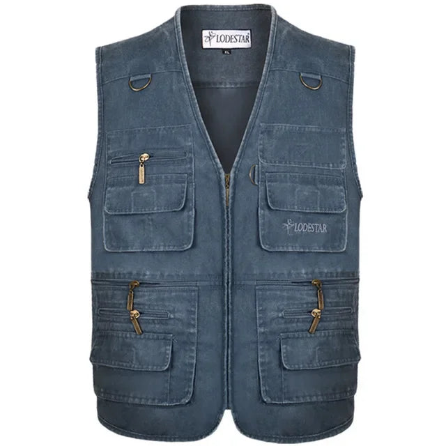 8XL 9XL 10XL Nuovo maschio Casual Estate Gilet senza maniche in cotone di grandi dimensioni con molte 16 tasche Gilet fotografico multitasche da uomo
