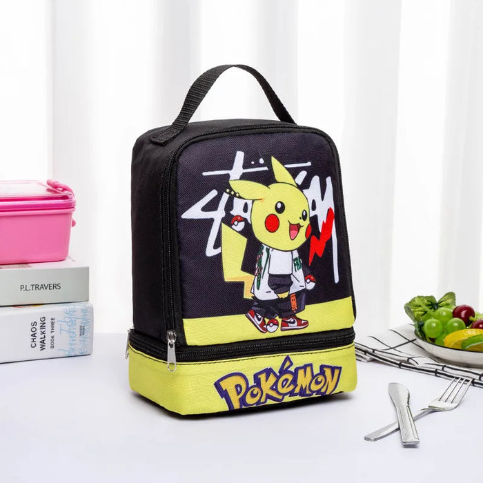 Borsa per il pranzo isolata Pikachu, borsa per il pranzo portatile, borsa termica pieghevole, perfetta per picnic scolastico in ufficio