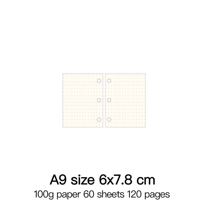 Raccoglitore ad anelli di alta qualità Notebook A5 Personal A6 A7 A8 Dimensioni Inserto Ricariche Sciolto Foglia Spirale Diario Planner Nucleo interno 100g Carta