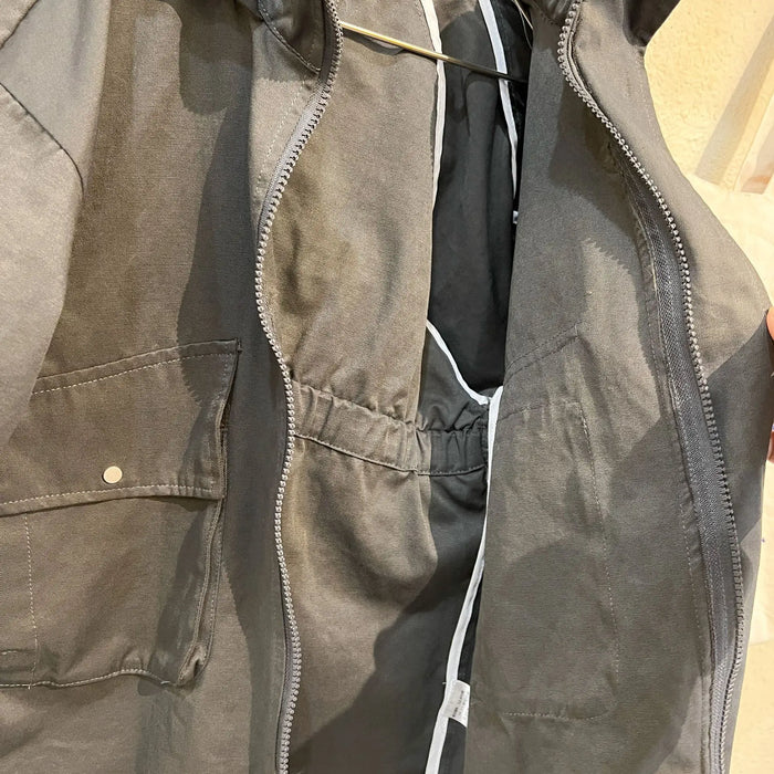 Cappotto a vento con cappuccio di media lunghezza in tinta unita per ragazzi e ragazze primaverili Trench casual con cerniera allentata per bambini