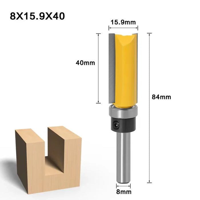Punta per fresa a filo per legno con gambo da 8 mm e 1/4 di pollice (6,35 mm). |   Taglierina in metallo duro Z4
