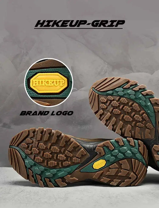 HIKEUP Scarponi da trekking alti da uomo Scarpe da esterno invernali Stringate antiscivolo Sport Casual Stivali da trekking Uomo Scarpe calde in pelle scamosciata