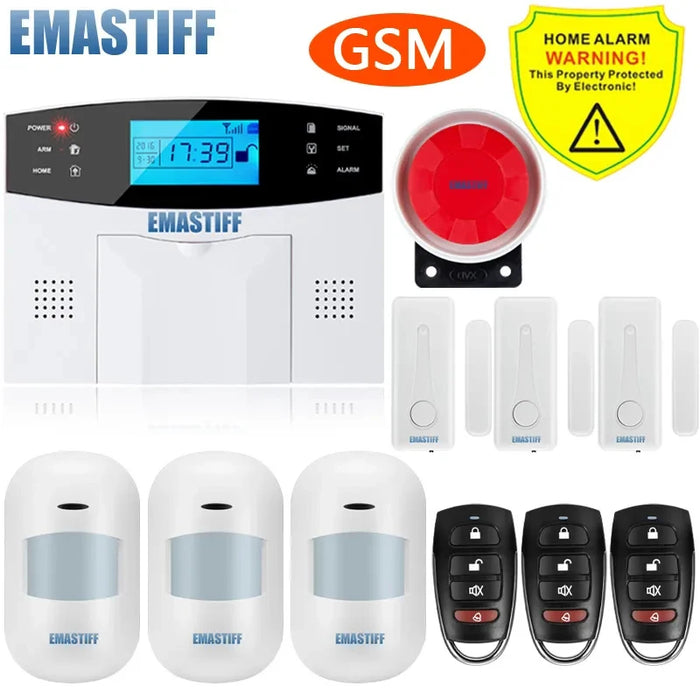 NUOVO 433 mhz Sensore Gap Porta Rilevatore di Movimento PIR LCD Senza Fili GSM SIM card Sistema di Allarme di Sicurezza Domestica Allarme di Sicurezza del Fumo
