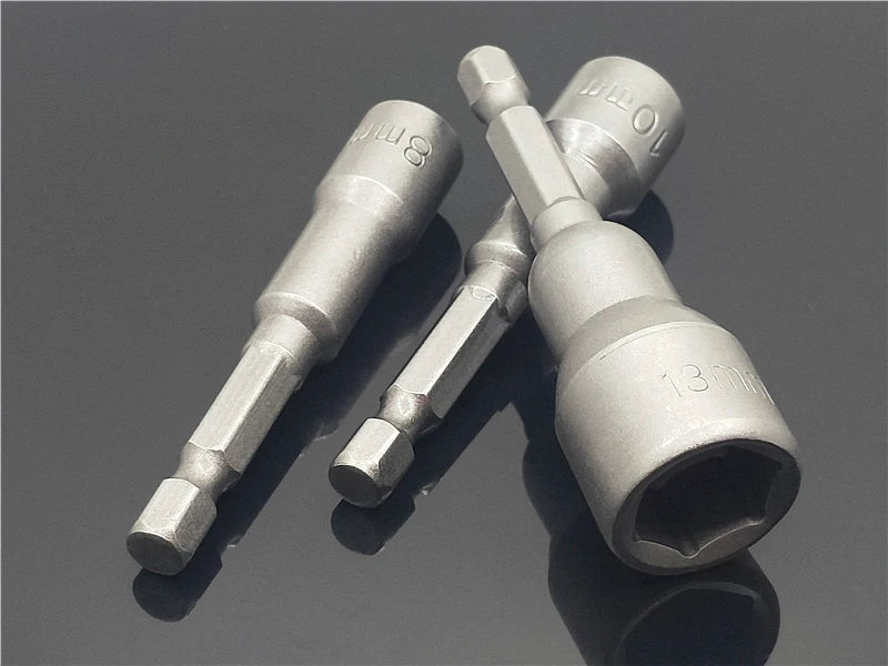 1PC Ugelli a manicotto con esagono incassato Forte set di driver per dadi magnetici Adattatore per punta da trapano Manicotto approvato dal vento Elettrico 6 8 10 13 17 19MM