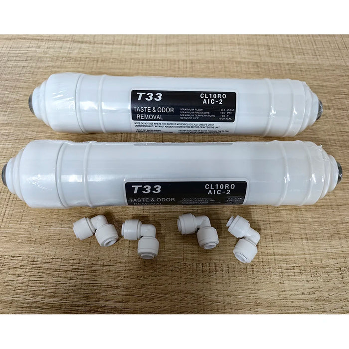 Collegamento rapido da 10 pollici T33 con 2 pezzi di raccordo Depuratore d'acqua COCONTO IN LINEA Cartuccia FILTRO ACQUA in carbonio OSMOSIS REVERSE