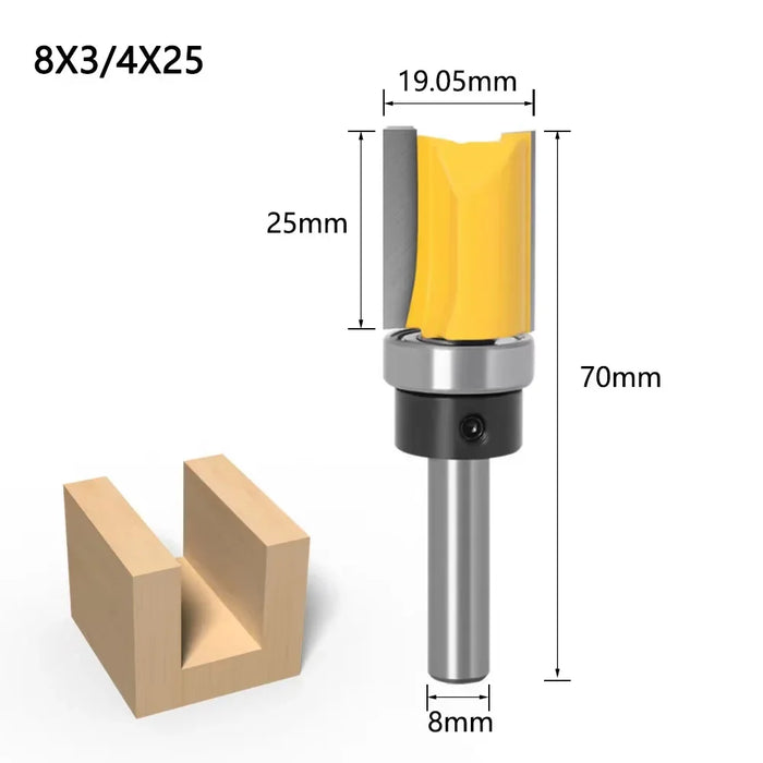 Punta per fresa a filo per legno con gambo da 8 mm e 1/4 di pollice (6,35 mm). |   Taglierina in metallo duro Z4