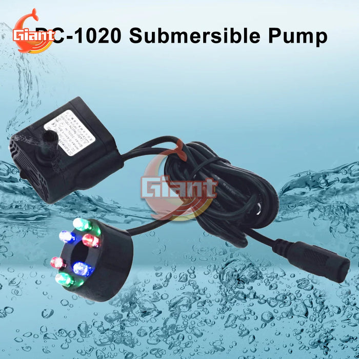 DC5.5-12V 3W pompa ad acqua sommergibile luci a LED colorate pompa per fontana da giardino piscine stagno prato Decor