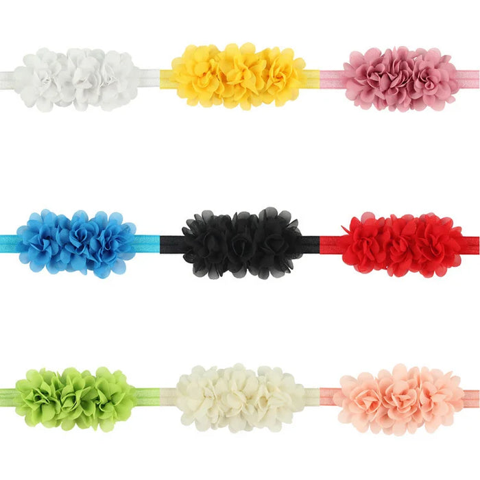 Fiore in chiffon Fascia per bambina Accessori per capelli per neonati Cravatta Fiocco Copricapo per neonato Tiara Copricapo Regalo Nastro per fasciatura per bambini