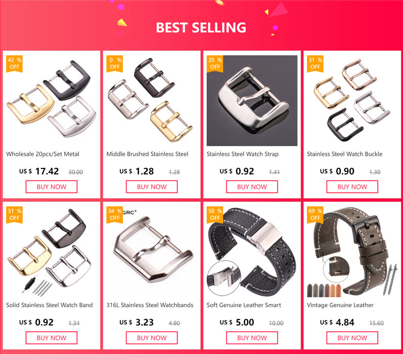 Cinturino per orologio in metallo con fibbia 16 18 20 22 24mm Cinturino per uomo Argento Nero Oro Chiusura in acciaio inossidabile Accessori