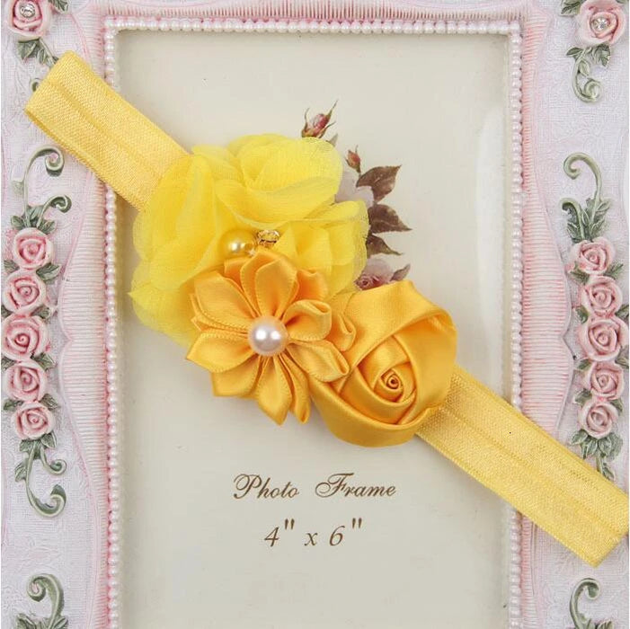 Fascia per capelli per bambina Fiore floreale Neonato Bambini Elastici Fasciatura in gomma Accessorio per capelli Fasce per capelli Turbante Fotografia