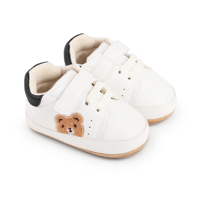 Infant Baby Boys Girls Moccasins Sneakers Bear Embroidery Soft Sole Flat Shoes Prewalker Anti-Slip Shoes First Walker Shoes